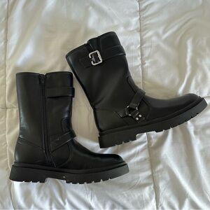 Big Kids / Womens Size 5 Black Moto Boots